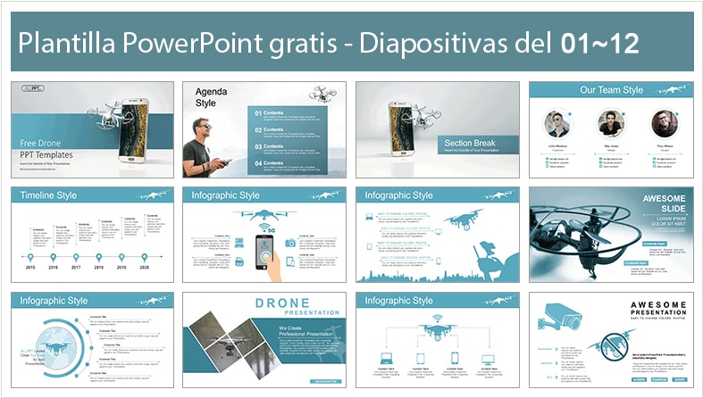 Detail Drone Ppt Template Free Download Nomer 16