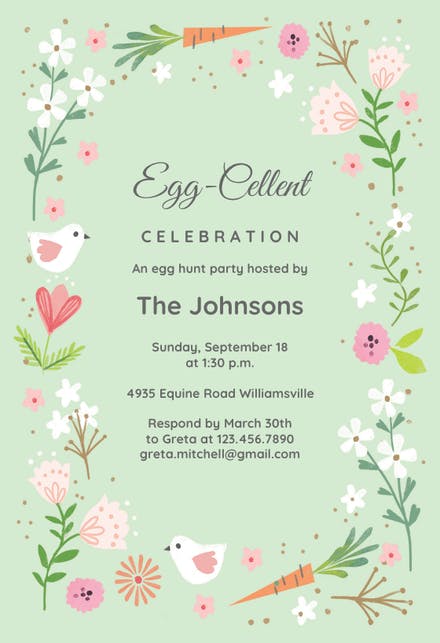 Detail Easter Invitation Template Nomer 3