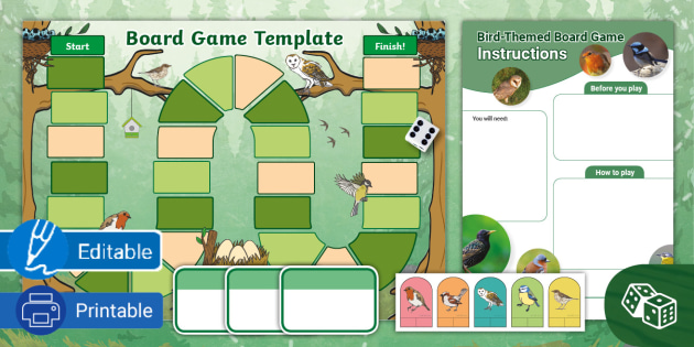 Detail Editable Blank Board Game Template Nomer 31