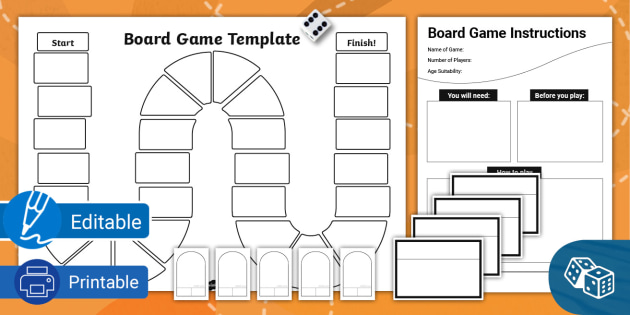 Detail Editable Blank Board Game Template Nomer 49