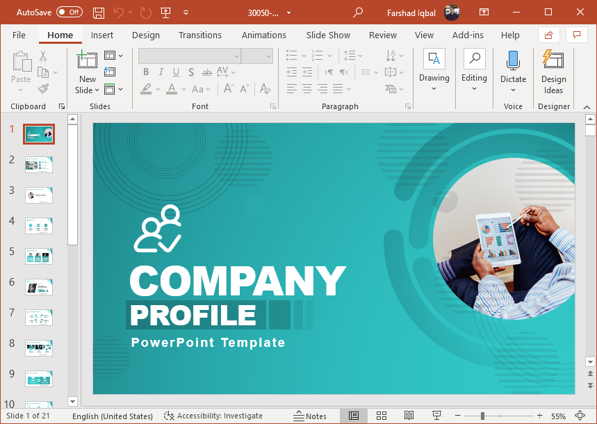 Detail Editable Company Profile Template Nomer 40