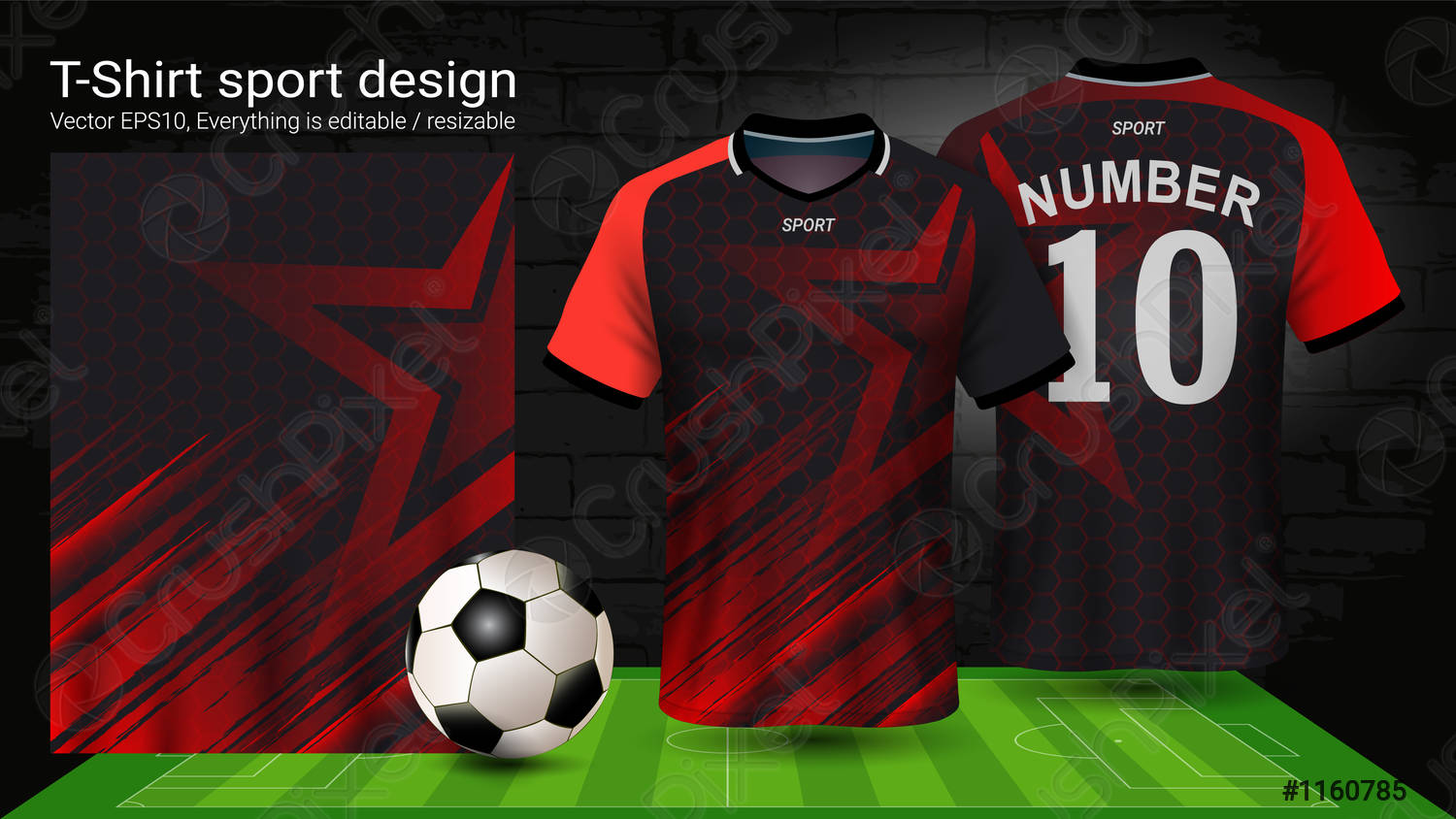 Detail Editable Football Jersey Template Nomer 8