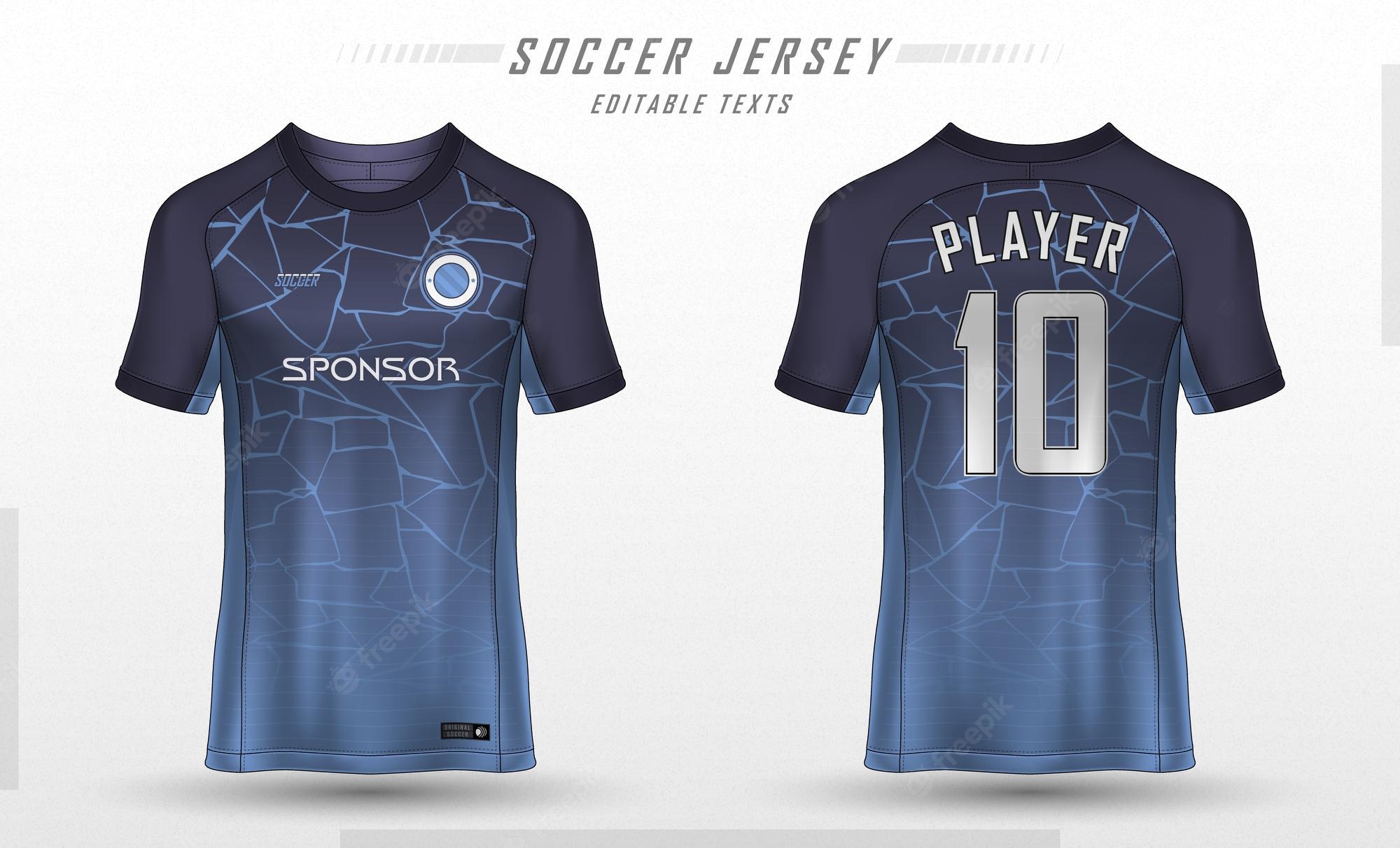 Detail Editable Football Jersey Template Nomer 2