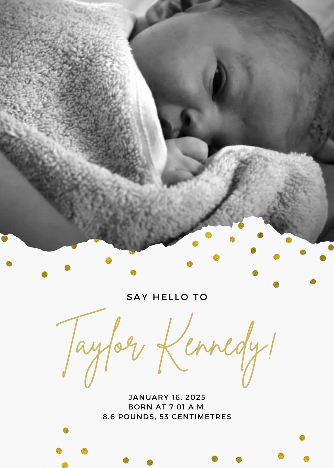 Detail Editable Free Birth Announcement Template Nomer 27