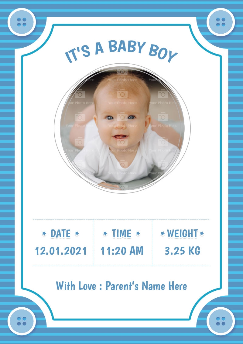 Detail Editable Free Birth Announcement Template Nomer 29