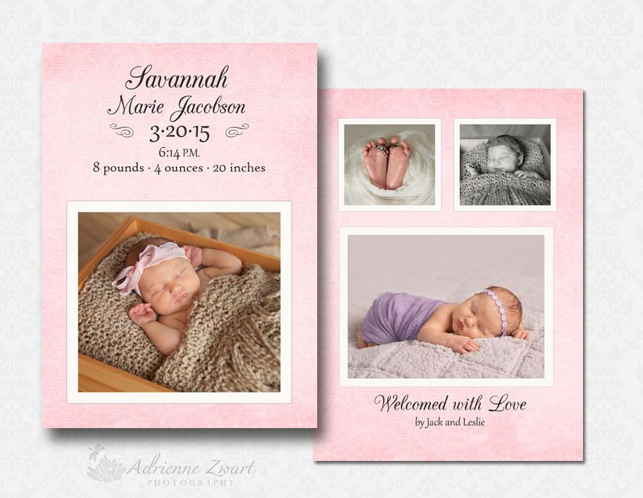 Detail Editable Free Birth Announcement Template Nomer 5