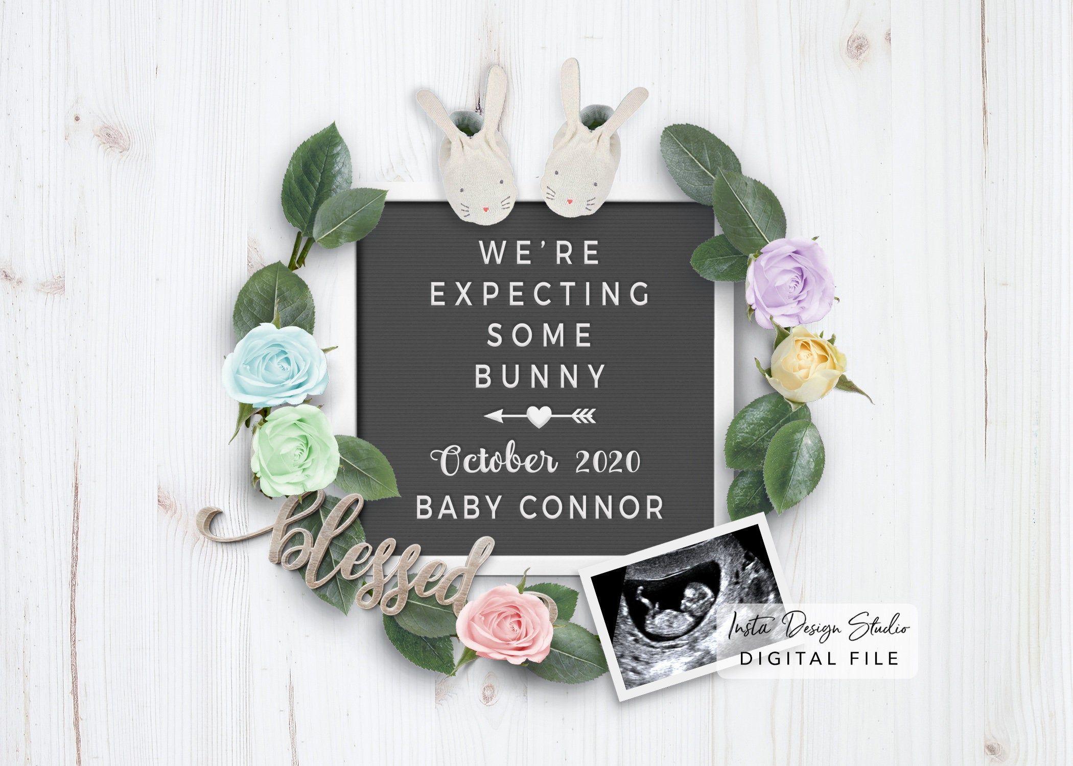Detail Editable Free Birth Announcement Template Nomer 40