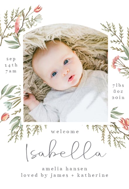 Detail Editable Free Birth Announcement Template Nomer 52