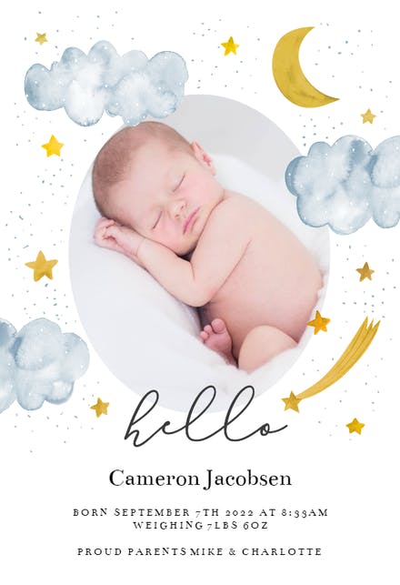 Detail Editable Free Birth Announcement Template Nomer 7