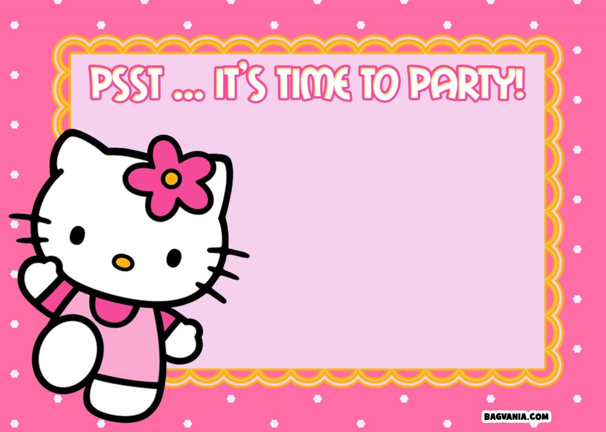 Detail Editable Hello Kitty Invitation Template Nomer 13