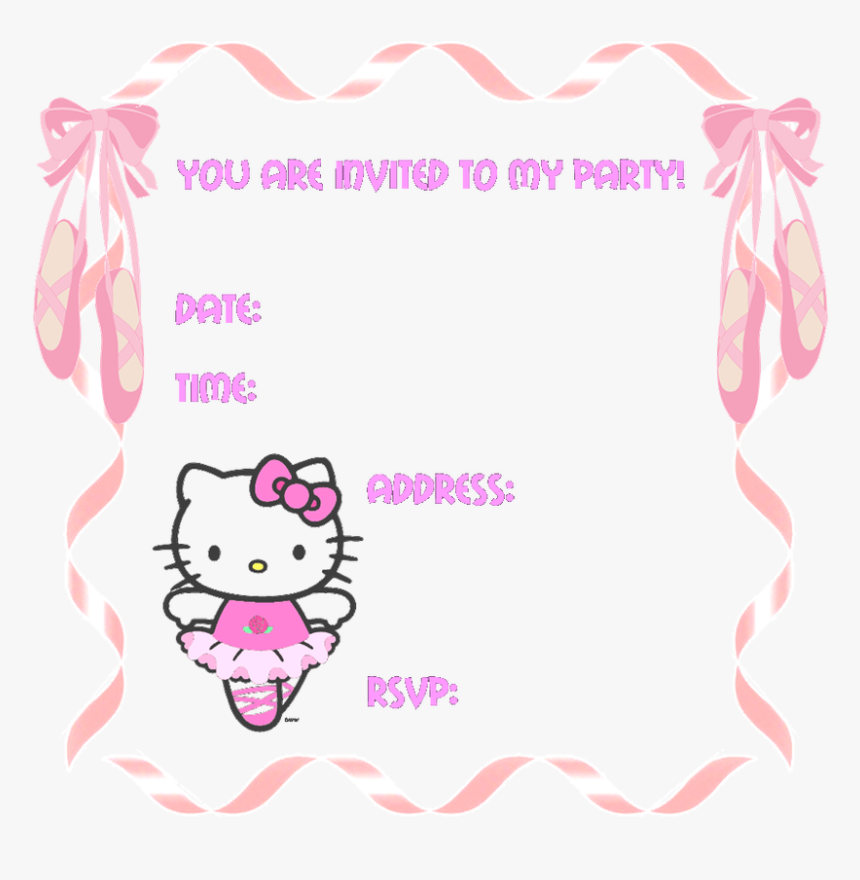 Detail Editable Hello Kitty Invitation Template Nomer 16