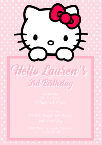 Detail Editable Hello Kitty Invitation Template Nomer 20
