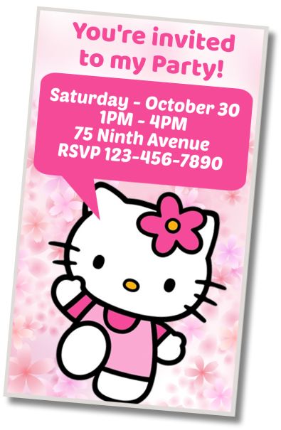 Detail Editable Hello Kitty Invitation Template Nomer 23