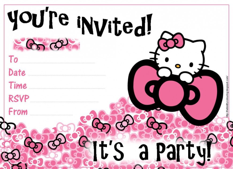 Detail Editable Hello Kitty Invitation Template Nomer 24