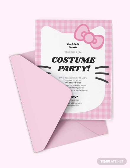 Detail Editable Hello Kitty Invitation Template Nomer 40