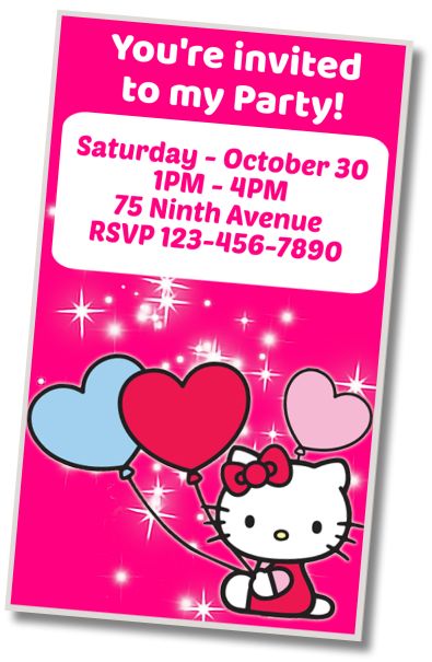 Detail Editable Hello Kitty Invitation Template Nomer 41