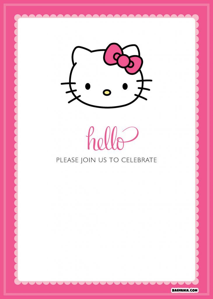Detail Editable Hello Kitty Invitation Template Nomer 42