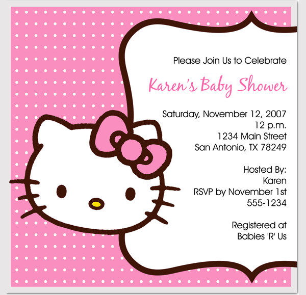 Detail Editable Hello Kitty Invitation Template Nomer 48