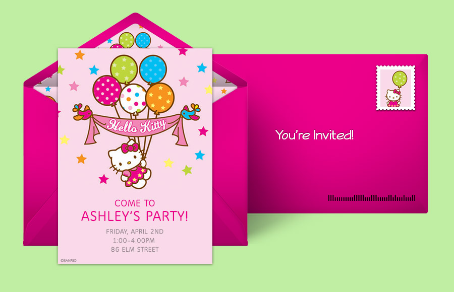 Detail Editable Hello Kitty Invitation Template Nomer 49