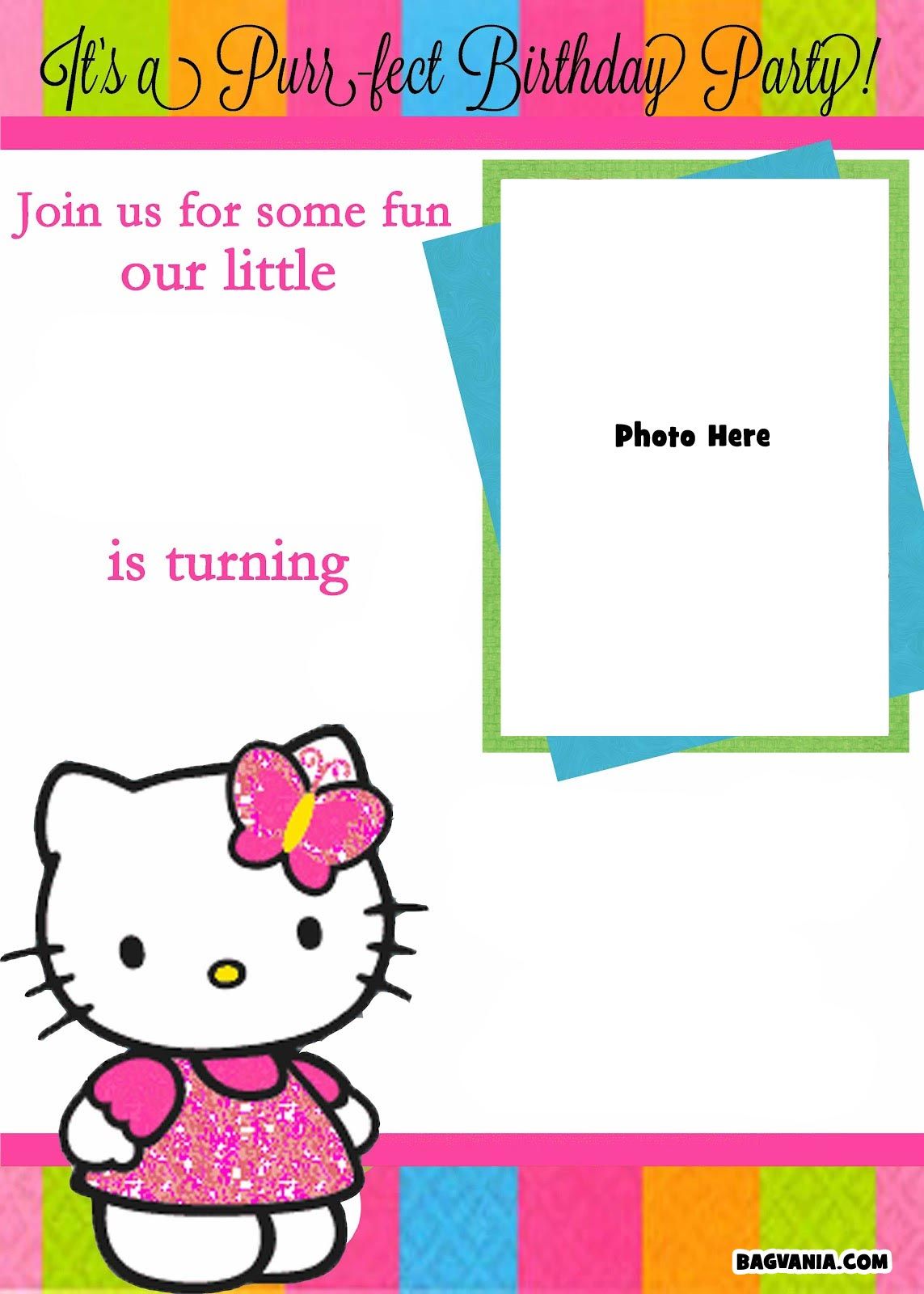 Detail Editable Hello Kitty Invitation Template Nomer 7