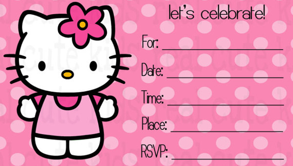 Detail Editable Hello Kitty Invitation Template Nomer 10