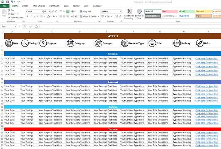 Detail Editorial Calendar Template 2019 Nomer 14
