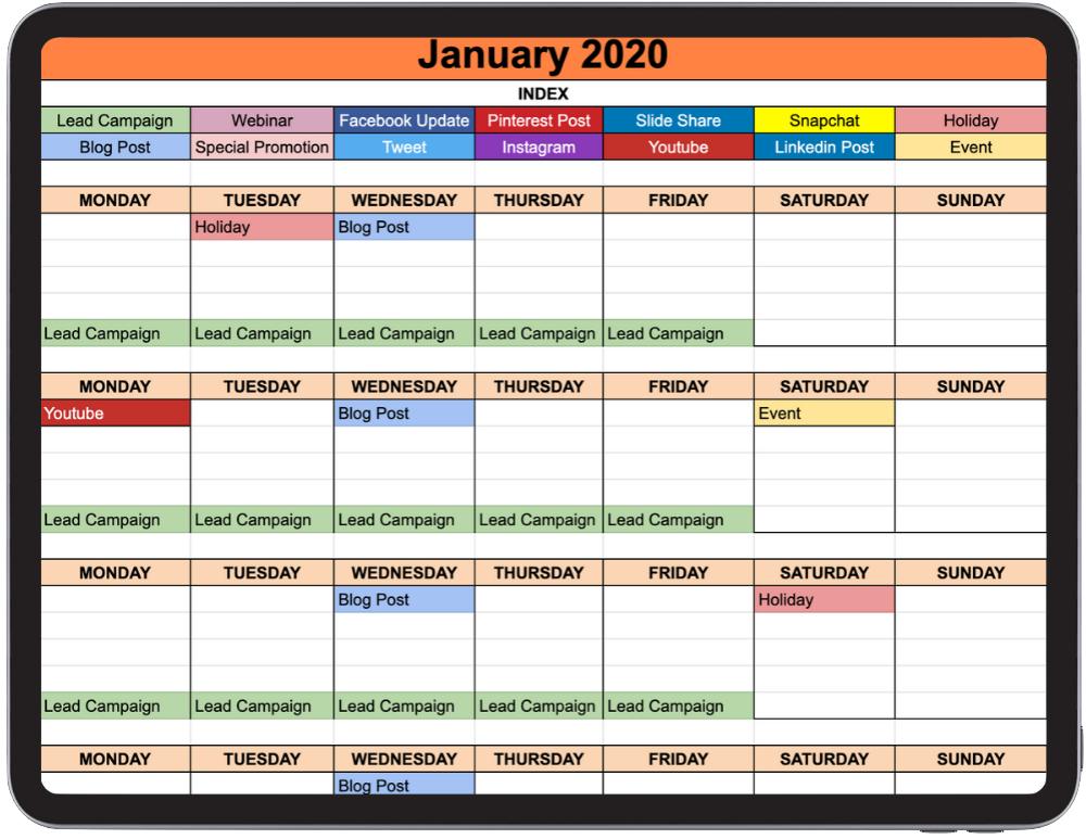 Detail Editorial Calendar Template 2019 Nomer 3