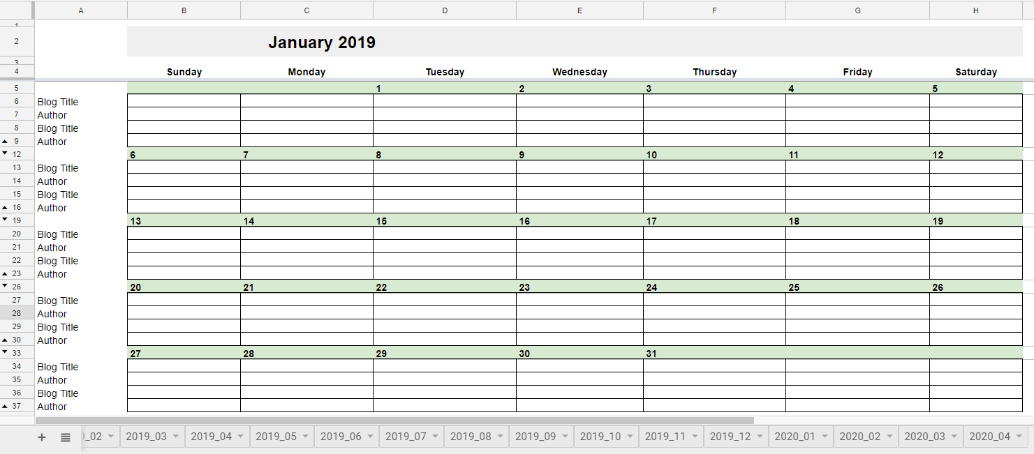 Detail Editorial Calendar Template 2019 Nomer 23