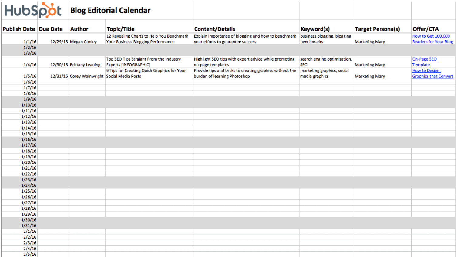 Detail Editorial Calendar Template 2019 Nomer 42