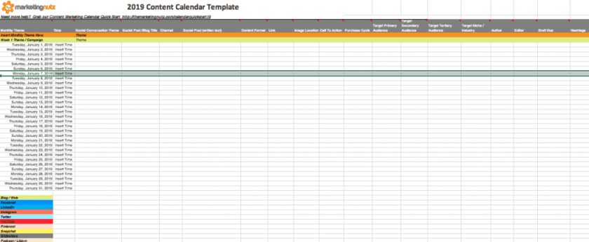 Detail Editorial Calendar Template 2019 Nomer 7