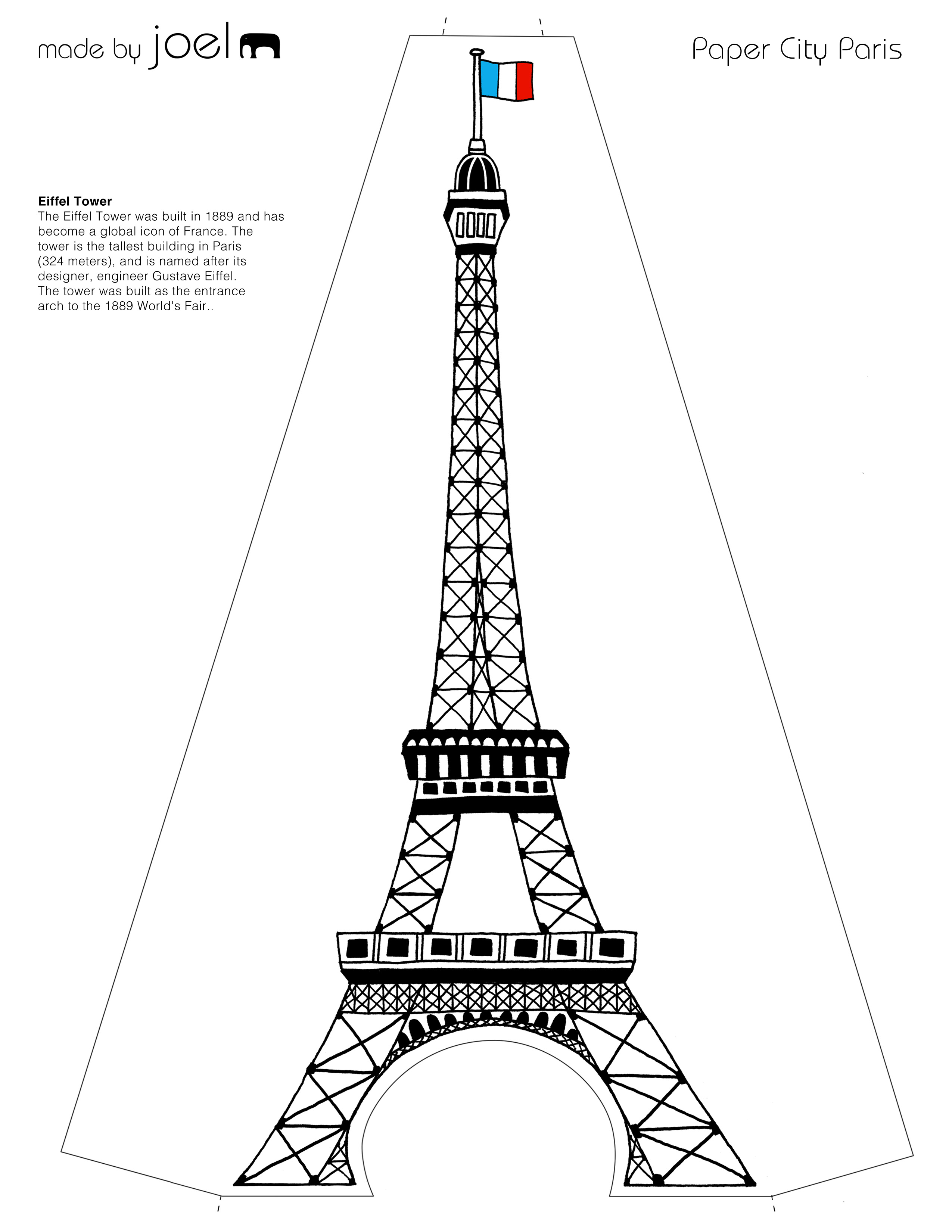 Detail Eiffel Tower Template Nomer 11