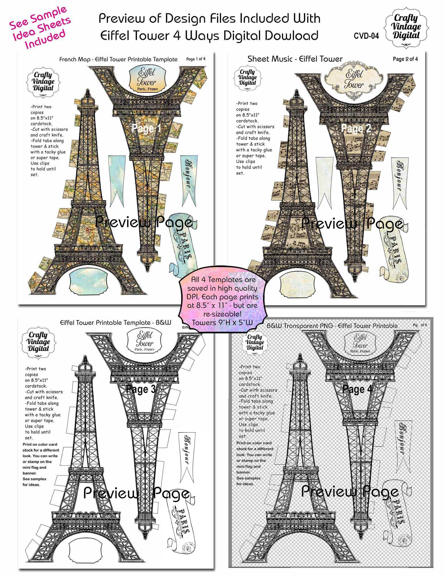 Detail Eiffel Tower Template Nomer 21
