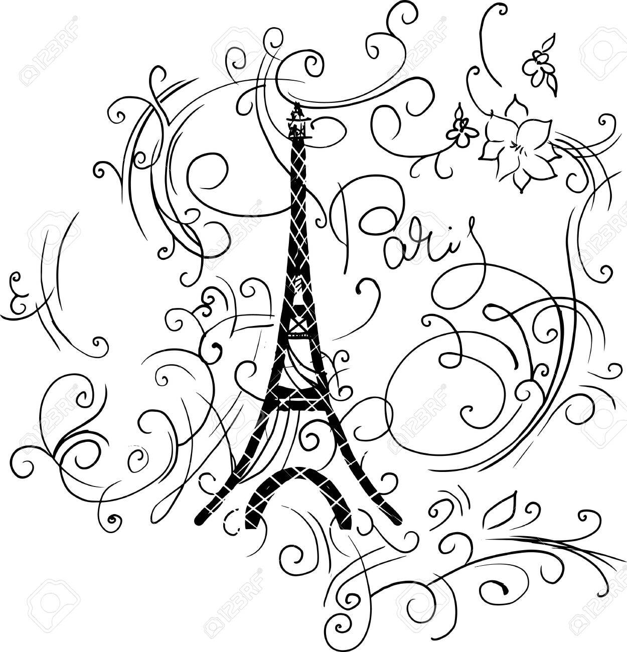 Detail Eiffel Tower Template Nomer 37