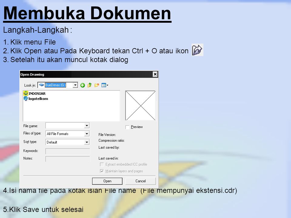 Detail Ekstensi File Document Dari Coreldraw Adalah Nomer 7