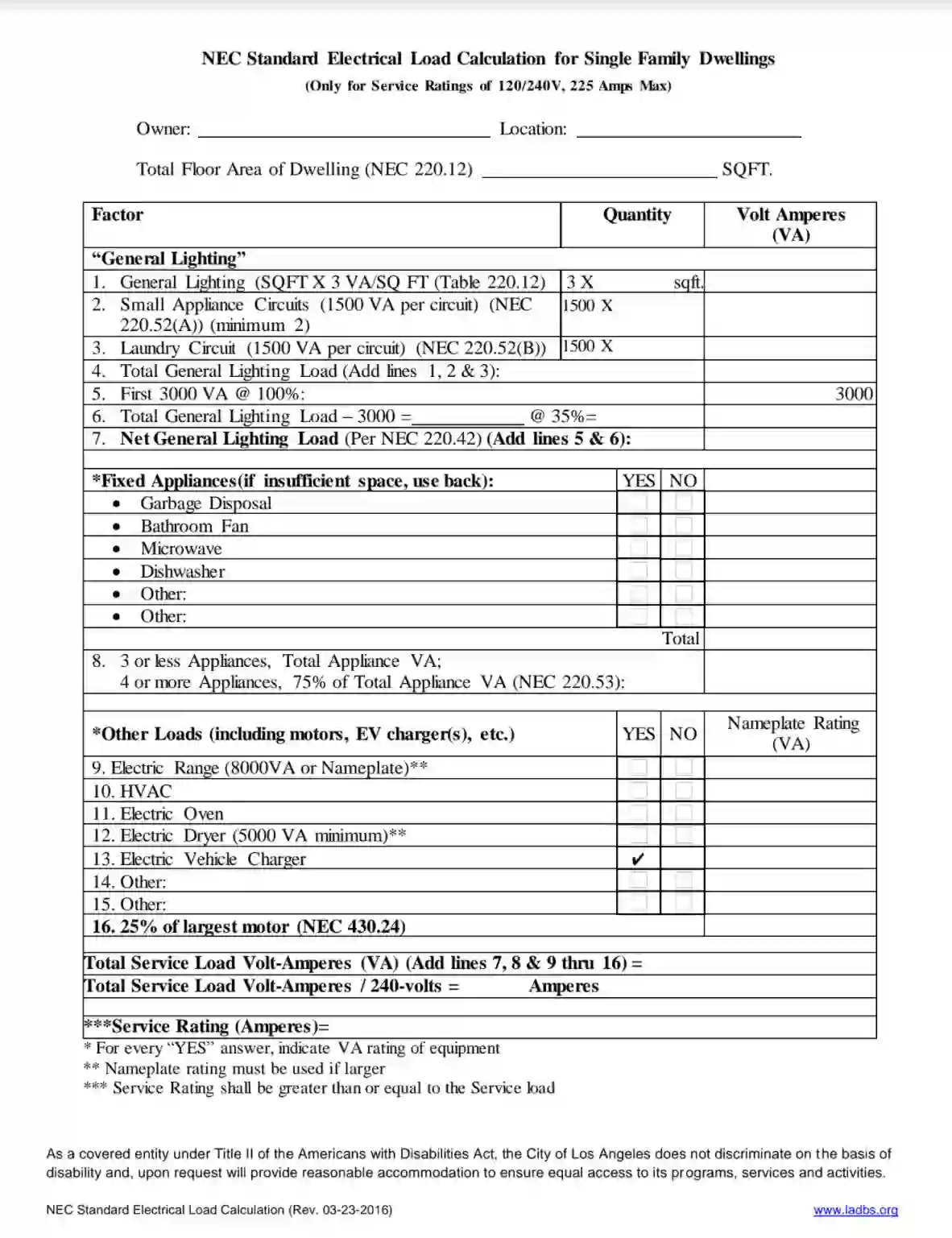 Detail Electrical Load List Template Nomer 11