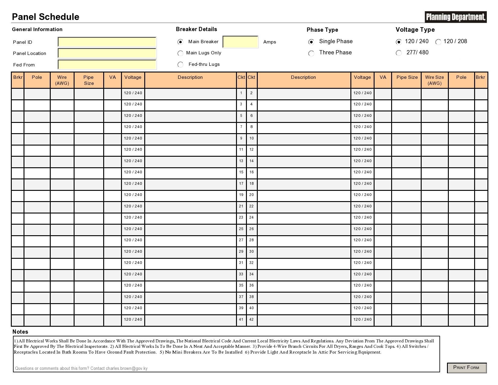 Detail Electrical Load List Template Nomer 19