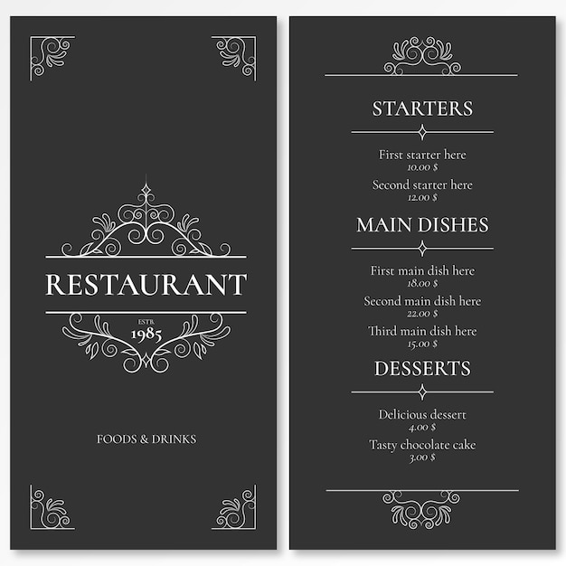 Detail Elegant Menu Template Nomer 2