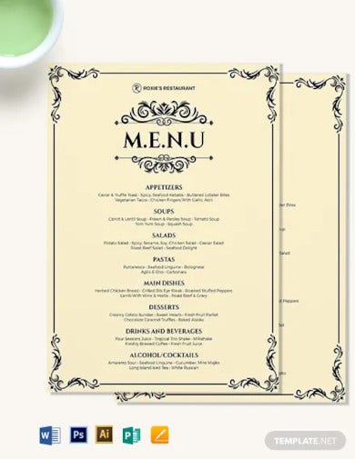 Detail Elegant Menu Template Nomer 11