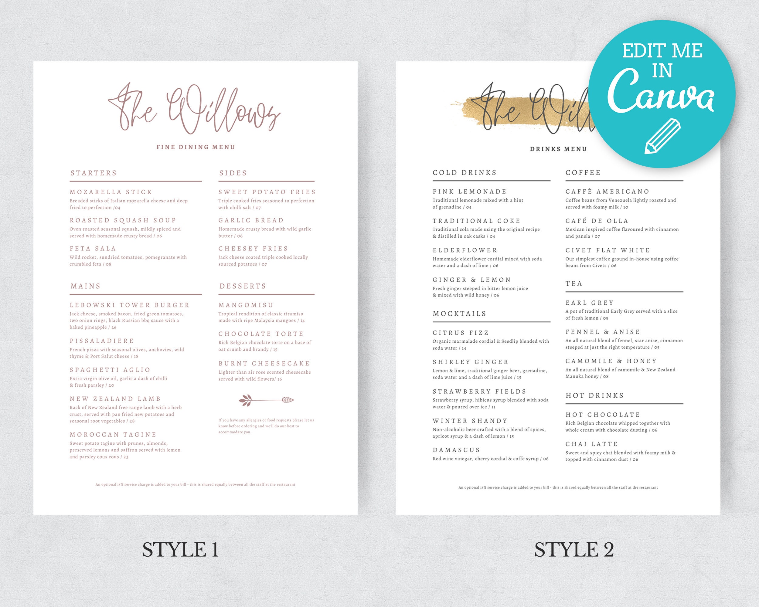 Detail Elegant Menu Template Nomer 12