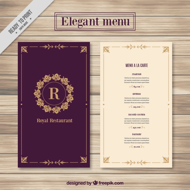 Detail Elegant Menu Template Nomer 20