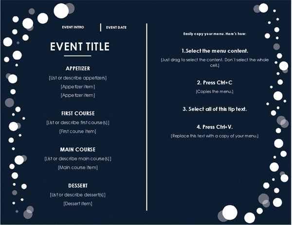 Detail Elegant Menu Template Nomer 5