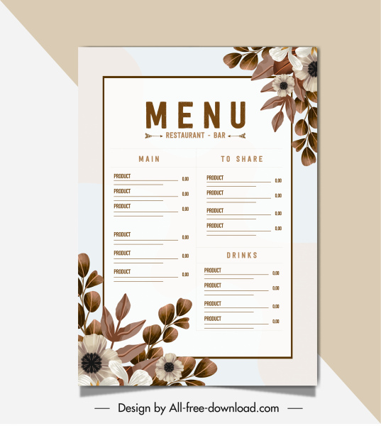 Detail Elegant Menu Template Nomer 40