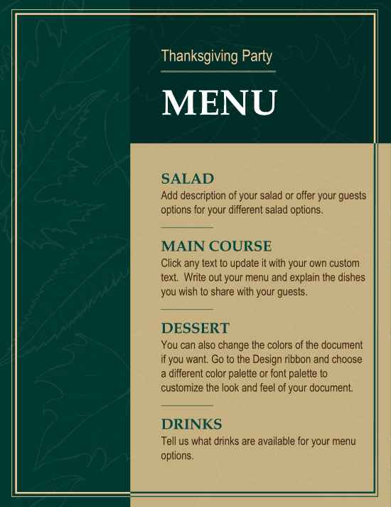 Detail Elegant Menu Template Nomer 49