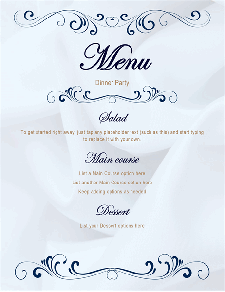 Detail Elegant Menu Template Nomer 8