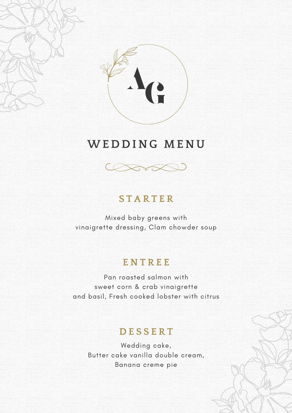 Detail Elegant Menu Template Free Nomer 32