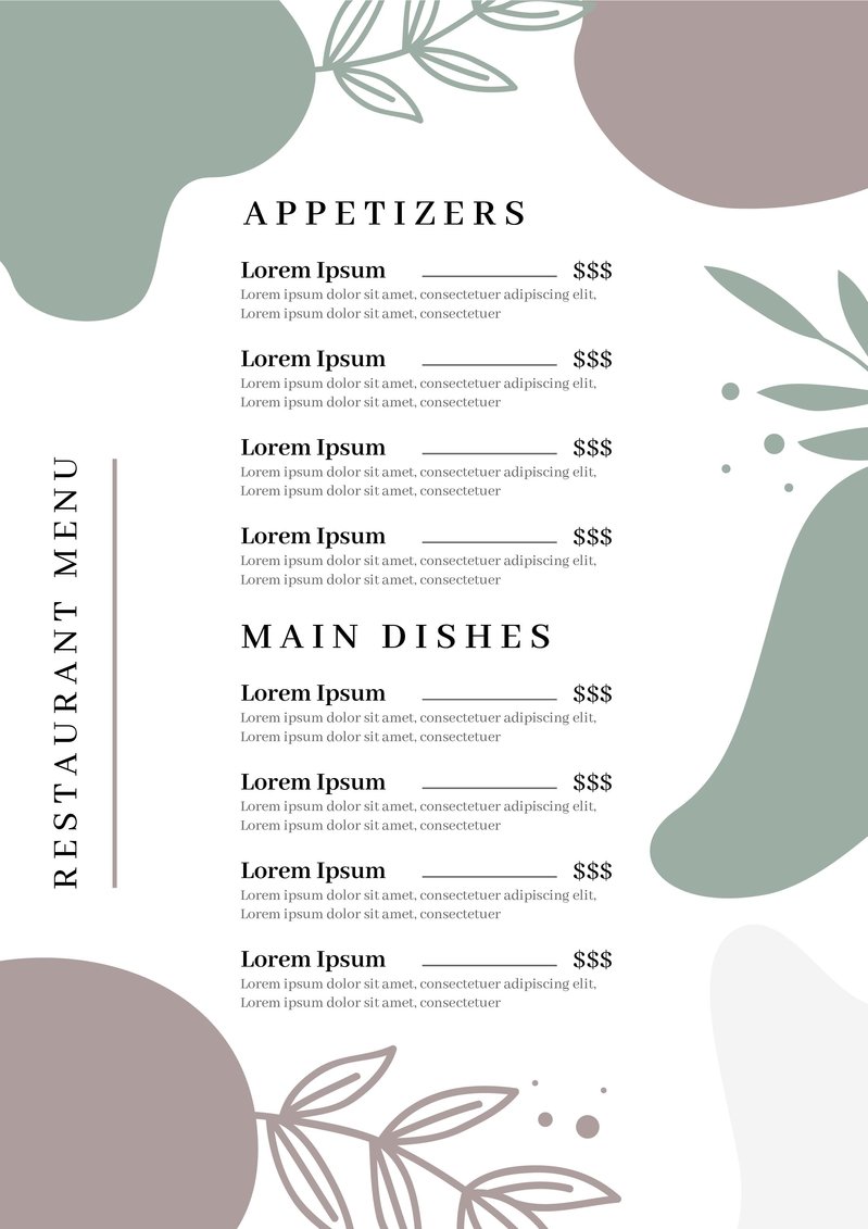 Detail Elegant Menu Template Free Nomer 36