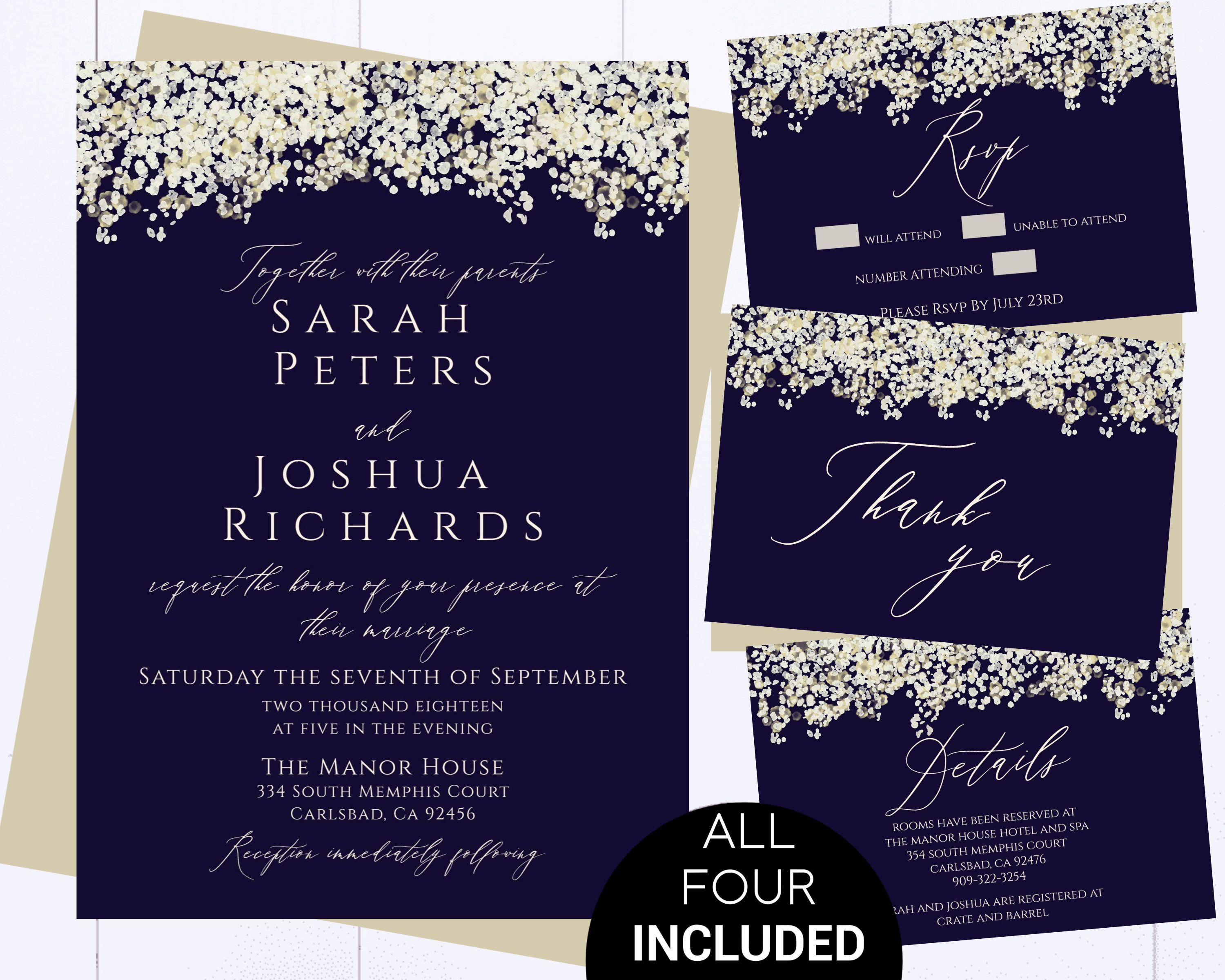 Detail Elegant Wedding Template Nomer 6