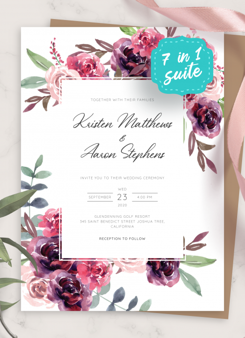 Detail Elegant Wedding Template Nomer 52