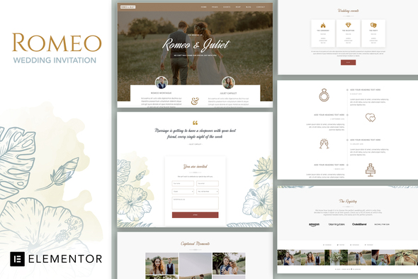 Detail Elementor Wedding Template Nomer 18