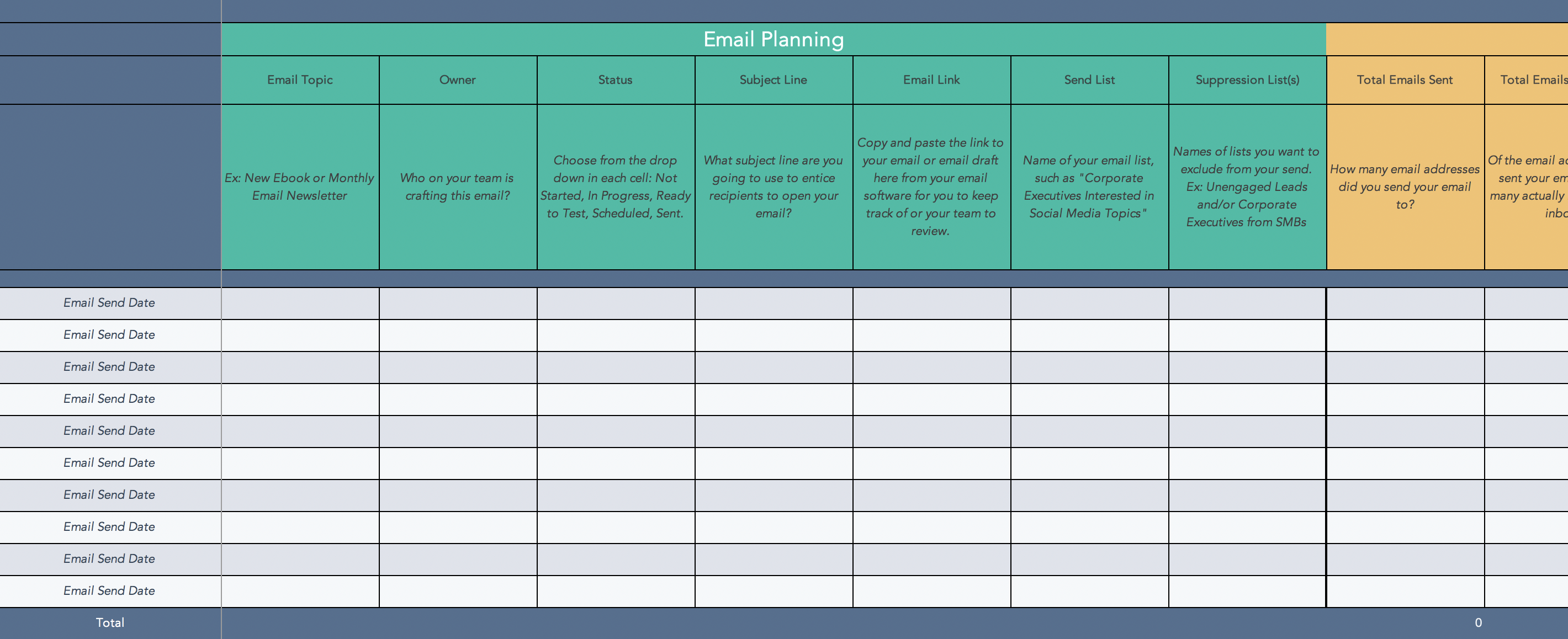 Detail Email Campaign Planning Template Nomer 2